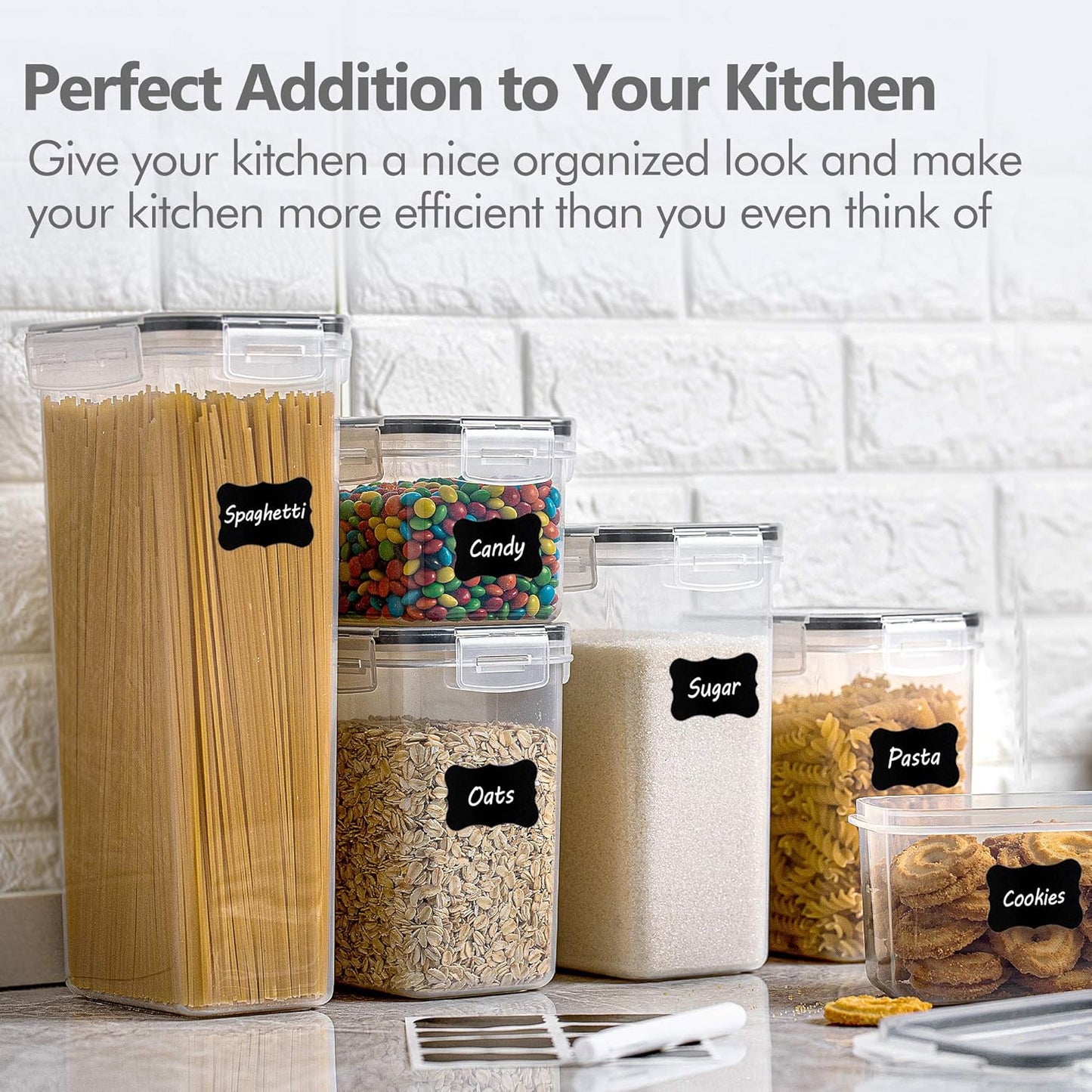 CHEFSTORY Airtight Food Storage Containers Set, 14 PCS Kitchen Storage Containers with Lids for