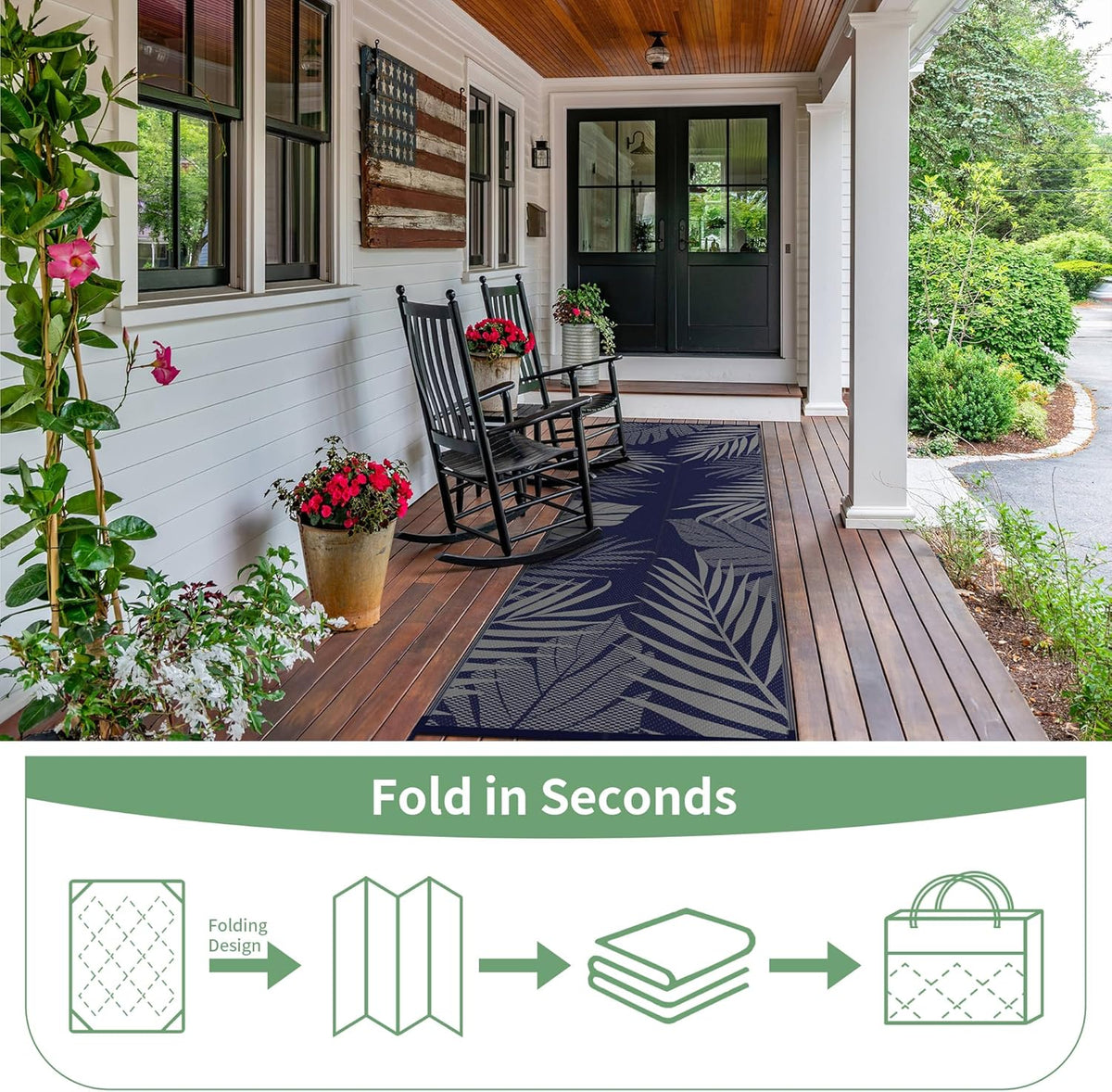 GENIMO Outdoor Rug 2.5' x 8' Waterproof for Patios Clearance, Reversible Outdoor Plastic Straw