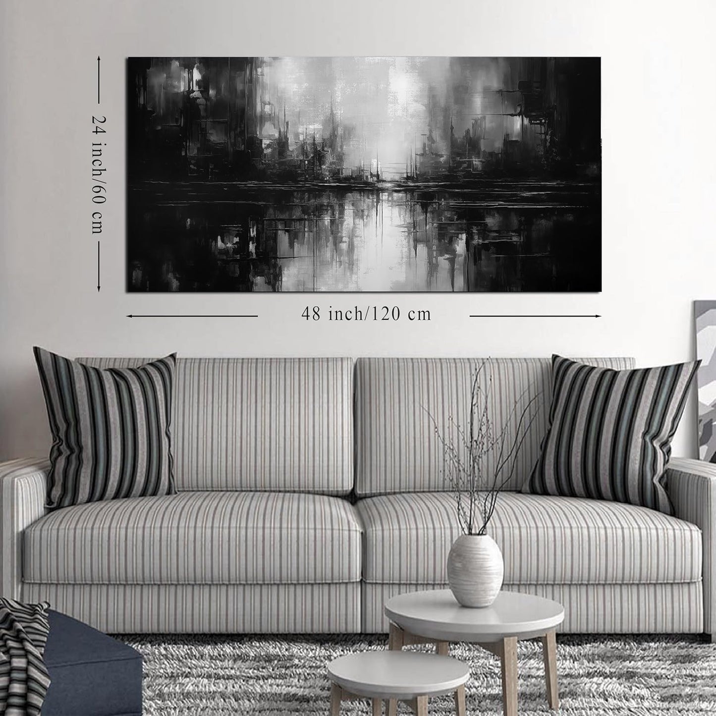 TYTAUPT Abstract Canvas Wall Art For Living Room Black and White Wall Art For Office Bedroom Wall