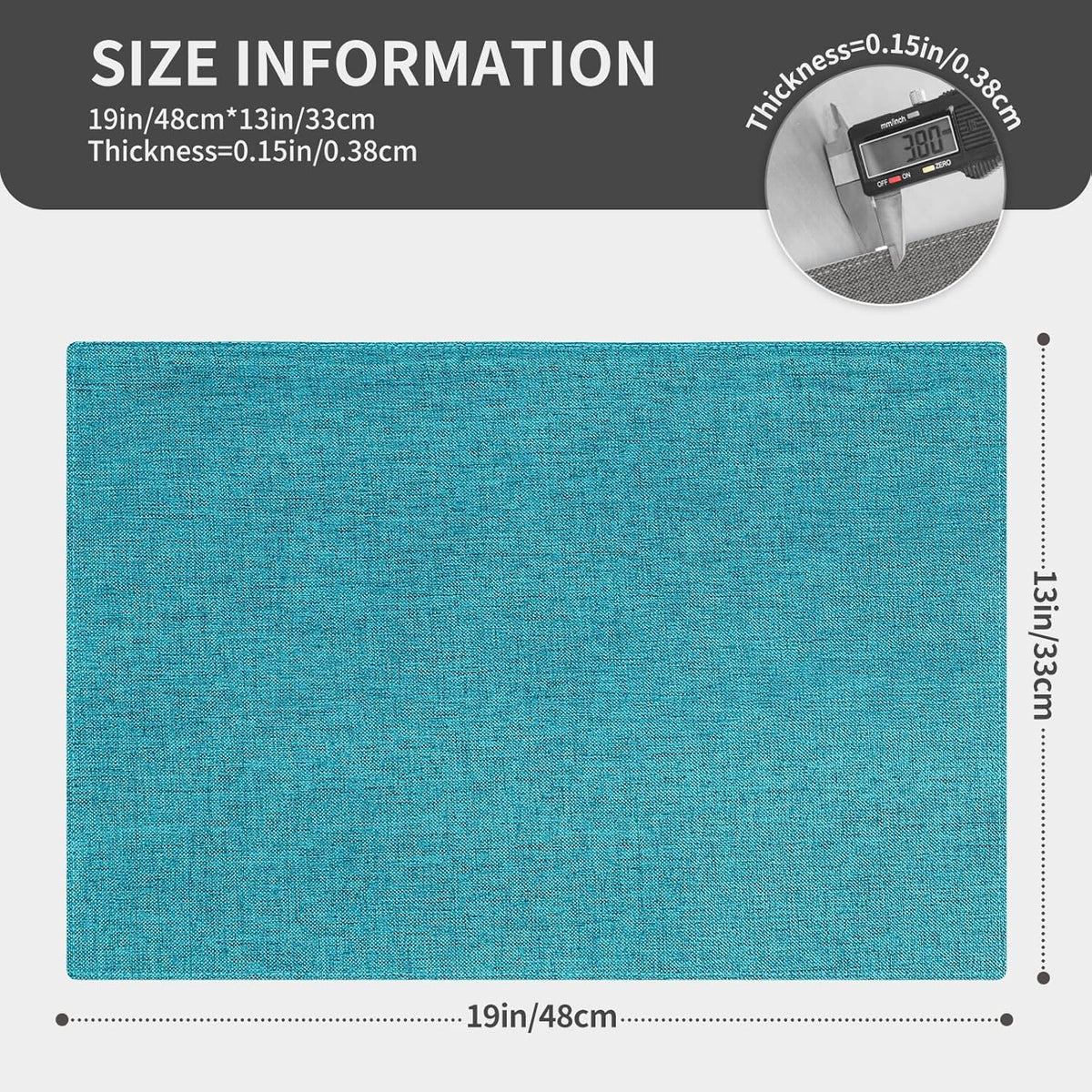 Cloth Placemats, Set of 4 Heat-Resistant Cotton Linen Blend Double Layered Machine Washable Place