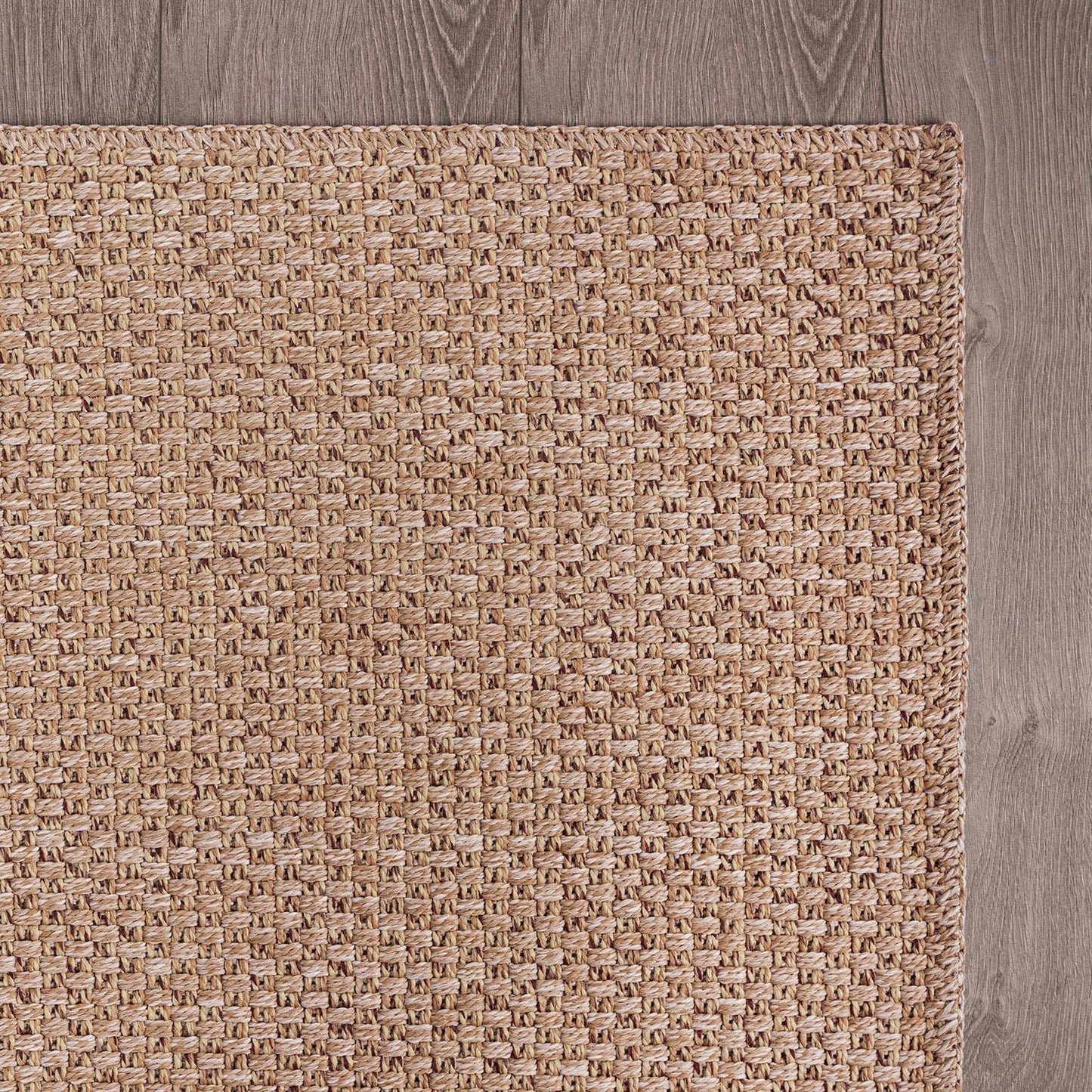 CAMILSON Easy Jute Rug 9x12, Large Indoor Outdoor Natural Color Farmhouse Area Rugs for Living Room