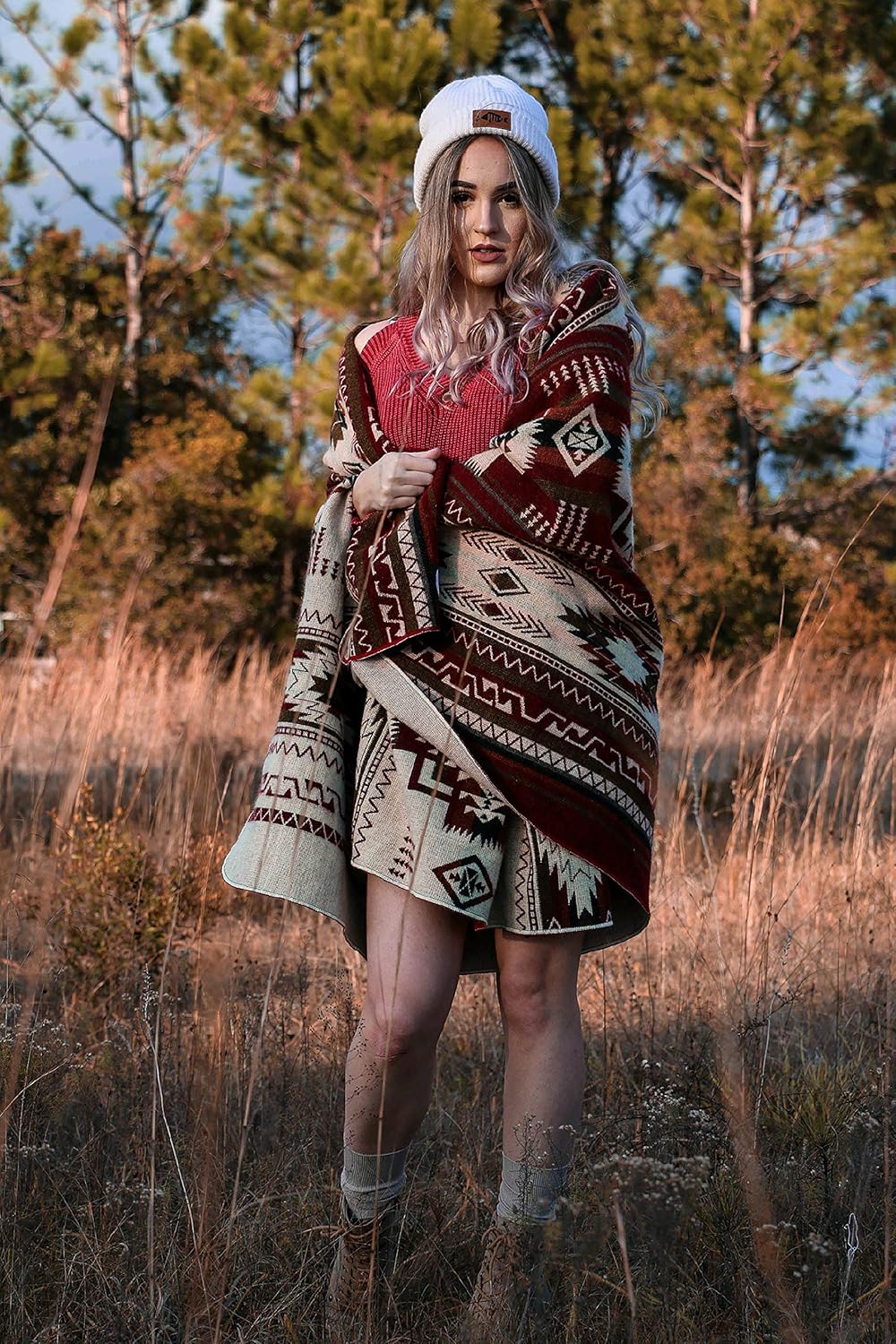 Inca Aztec Throw, Queen, King Blanket | Southwest Indian Navajo Boho Style | Native Cover for