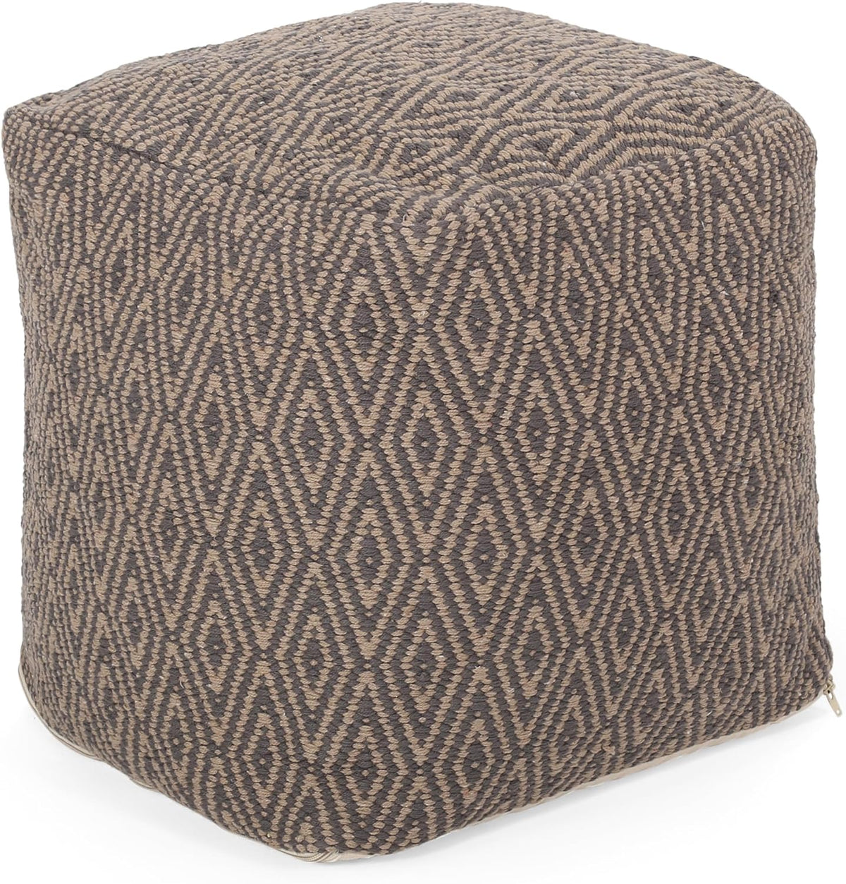 GDFStudio Boho Handmade Fabric Cube Pouf Ottoman Foot Stool - Bean Bag Floor Chair - Foot Rest