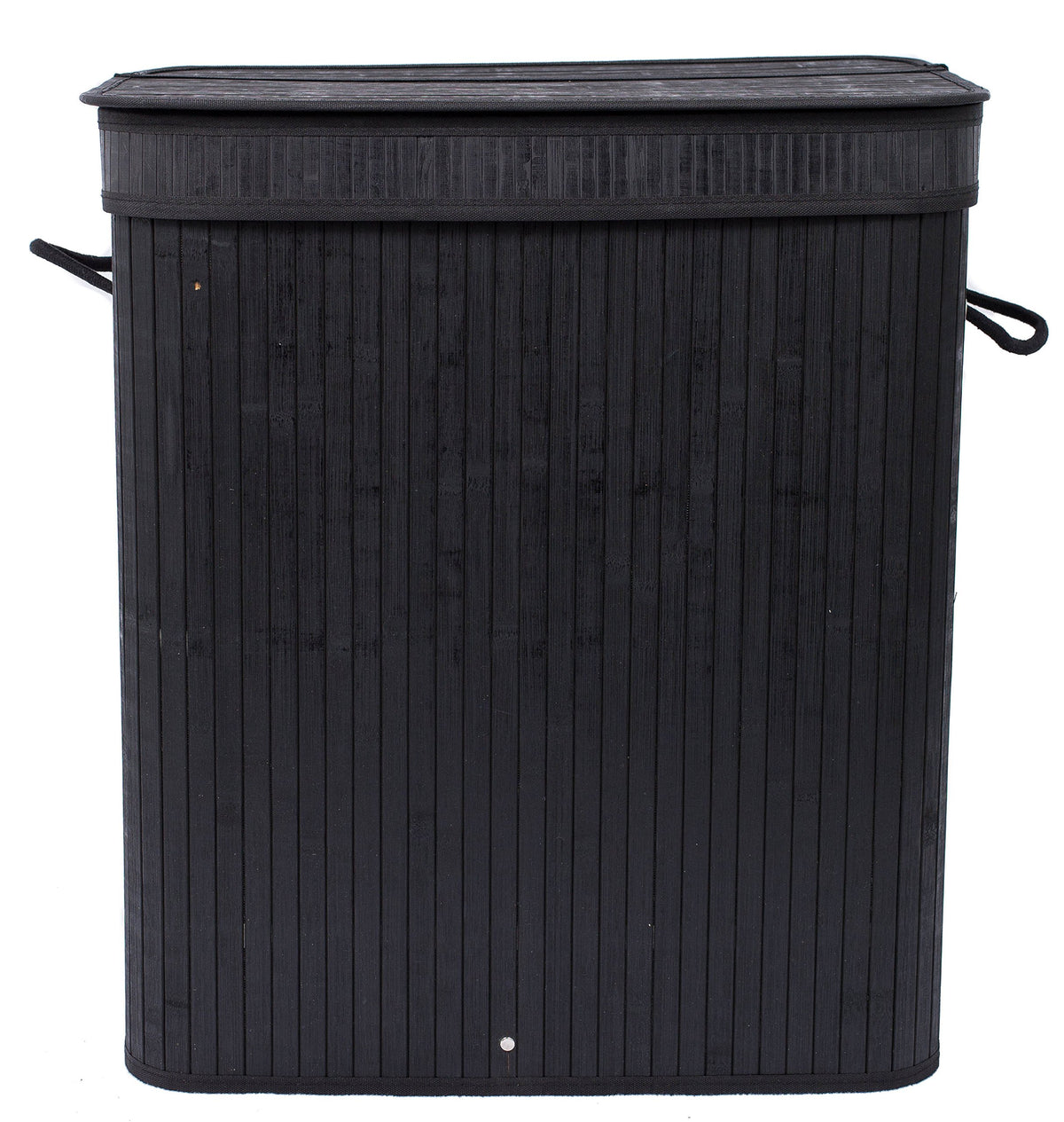 BIRDROCK HOME Double Laundry Hamper with Lid and Cloth Liner - Bamboo - Black - Easily Transport