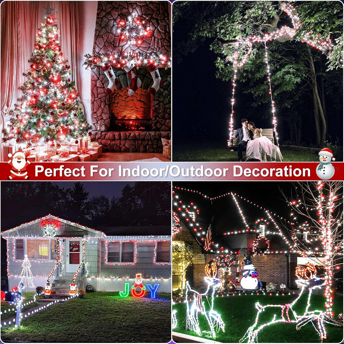 100FT 300 LED Christmas Lights Outdoor, Plug in Christmas Tree Lights with 8 Modes Waterproof