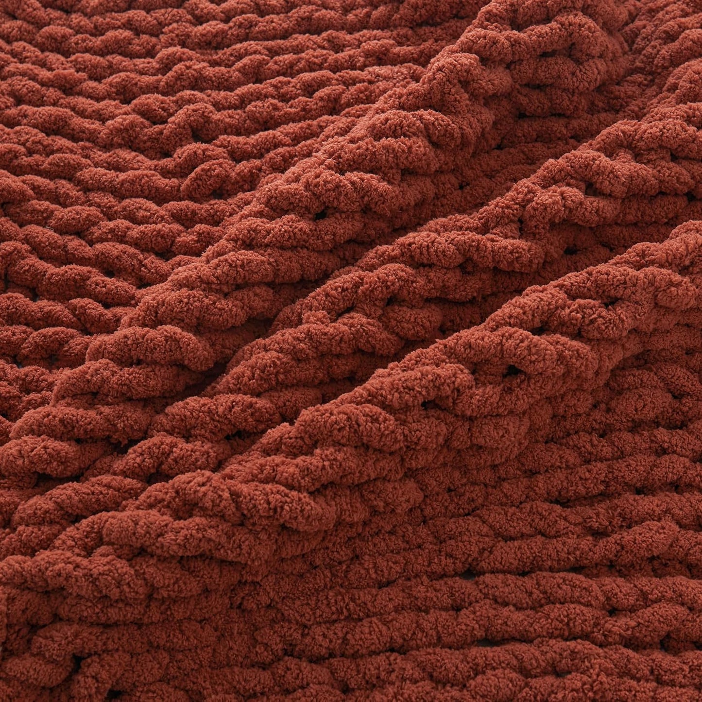 WESHIONGOO Chunky Knit Blanket Throw 40"*40“ Knitted Throw Blankets for Couch Bed Fluffy Soft