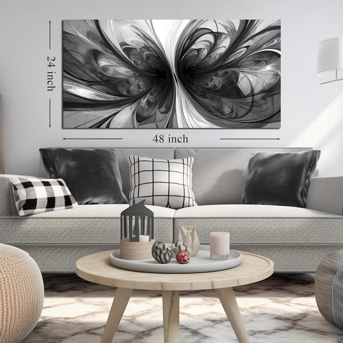 Black and White Pictures for Wall Abstract Art Wall Decor for Living Room Bedroom Office Wall Art