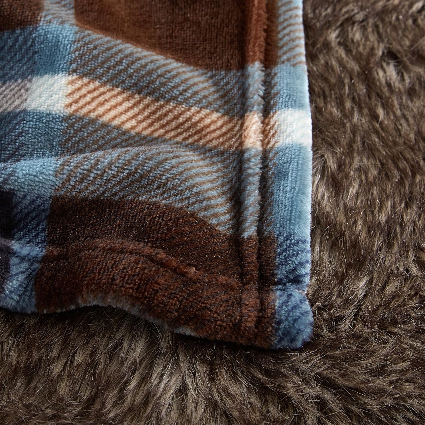 MERRYLIFE Throw Blanket Plaid Sherpa | Ultra-Plush Soft Colorful Oversized | Decorative Couch