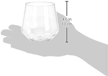 Amazon Basics Tritan Glasses, Dishwasher Safe, BPA-Free Plastic, Stemless Wine, Shatterproof