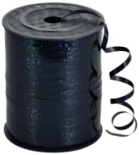 BEISHIDA 500 Yards Black Ribbon Crimped Curling Shiny Metallic Balloon String Roll Gift Wrapping