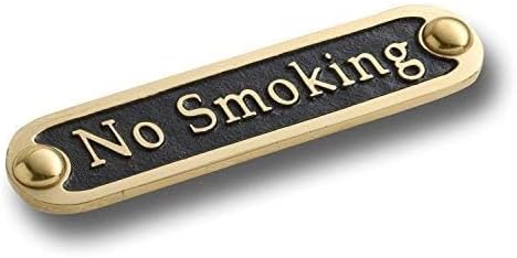 No Smoking Brass Door Sign. Traditional Style Home Décor Wall Plaque Handmade By The Metal Foundry