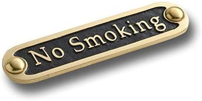 No Smoking Brass Door Sign. Traditional Style Home Décor Wall Plaque Handmade By The Metal Foundry