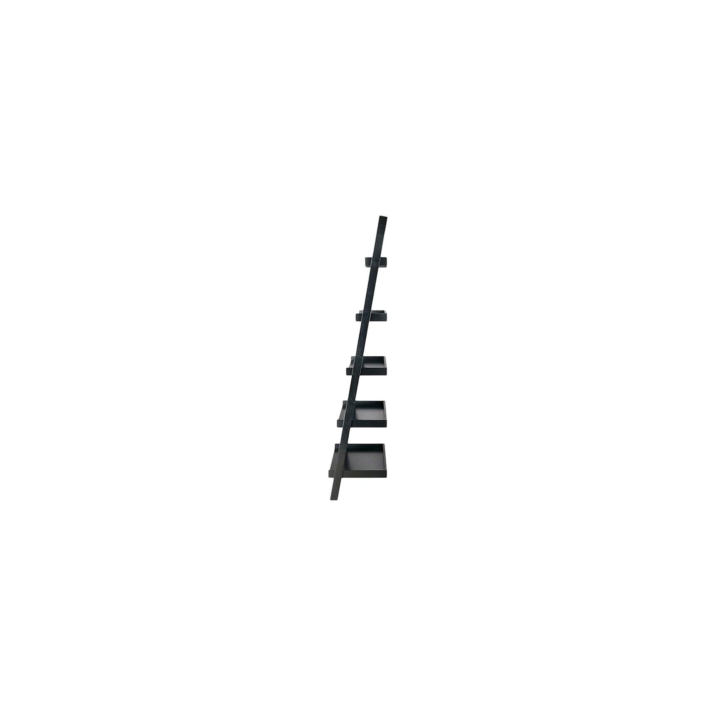 Winsome Bellamy 5-Shelf 69" H Leaning Bookcase, Black (29553)