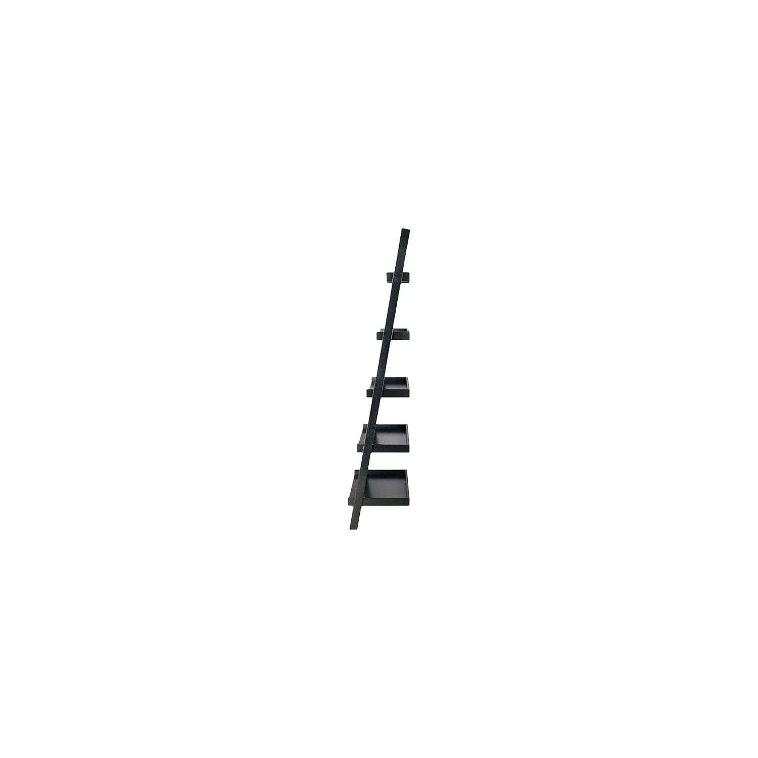 Winsome Bellamy 5-Shelf 69" H Leaning Bookcase, Black (29553)
