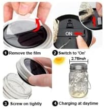 8 Pack Solar Outdoor Fairy Star Firefly Jar Lids Lights,Solar Fairy String Lids Lights（No