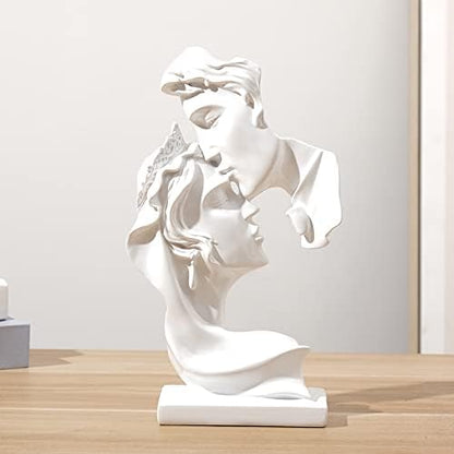 Couples Kiss Sculpture,Abstract Art Couple Sculpture Home Furnishing Resin Statue Decoration