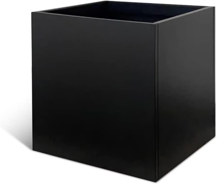Galvanized Steel Planter Box Black Metal Planter Large Square Indoor Outdoor Planters Cube Steel