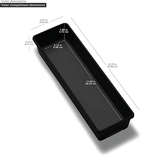 madesmart Classic 13 x 4 Long Drawer Organizer, Carbon