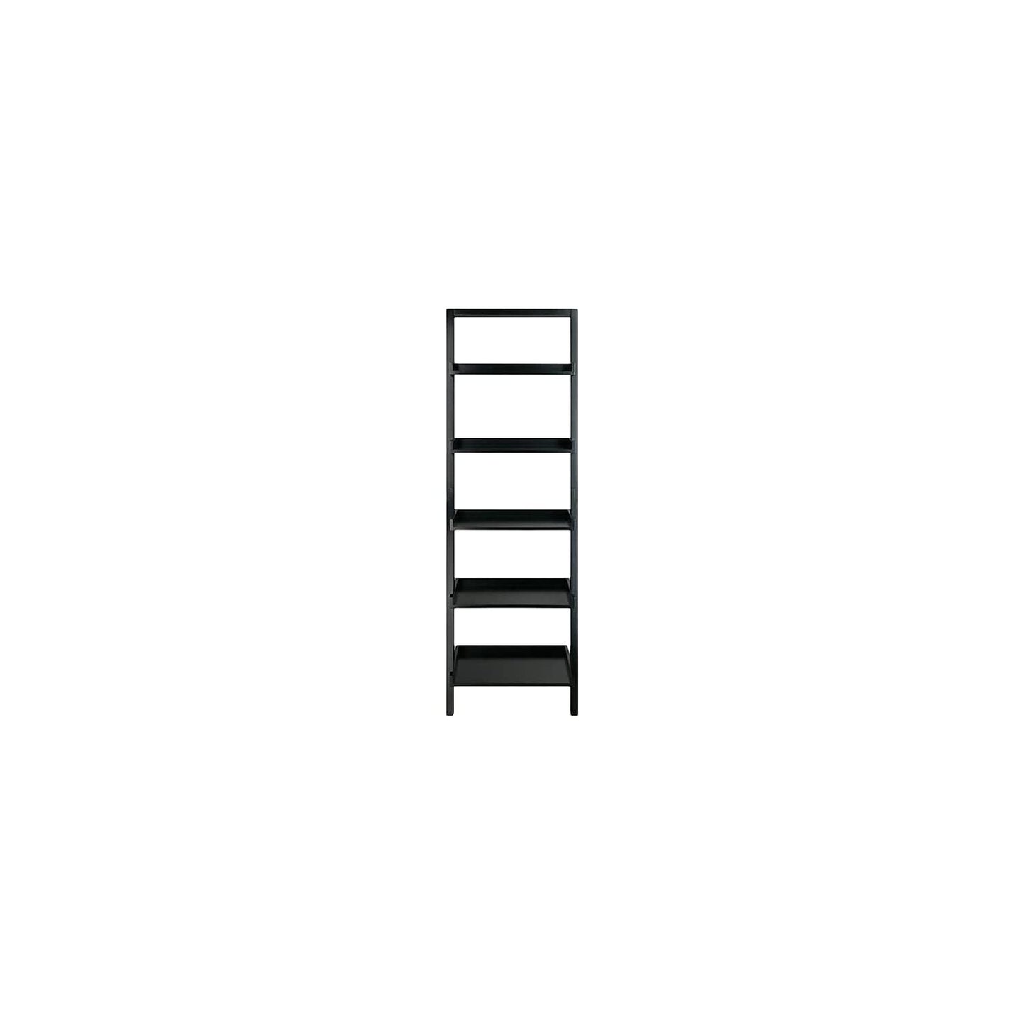 Winsome Bellamy 5-Shelf 69" H Leaning Bookcase, Black (29553)