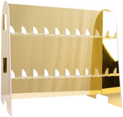 Tableclothsfactory Gold Mirror Finish 2-Tier Wine Glass Stemware Rack, 18 Champagne Flute Holder