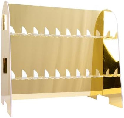 Tableclothsfactory Gold Mirror Finish 2-Tier Wine Glass Stemware Rack, 18 Champagne Flute Holder