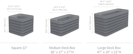 Crescent Garden TruDrop Self Watering Slat Medium Rectangular Planter Box for All-Weather - Outdoor