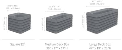 Crescent Garden TruDrop Self Watering Slat Medium Rectangular Planter Box for All-Weather - Outdoor
