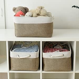 TheWarmHome Storage Basket for Organizing - 16x12x8 inch Large 3 Pack Collapsible Storage Bin for