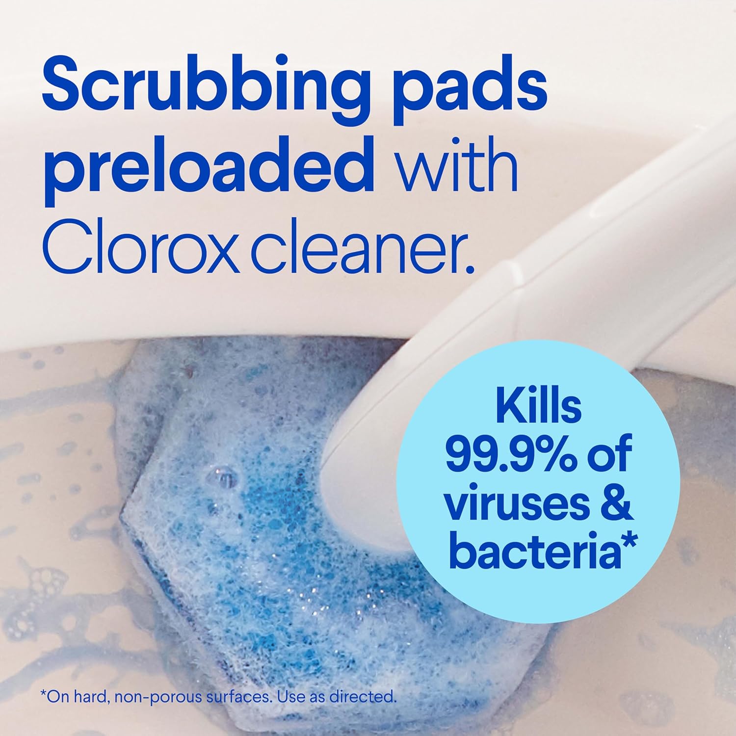All-in-One Disposable Toilet Wand Cleaning System with Refill Pads, No-Touch Toilet Brush Kit with