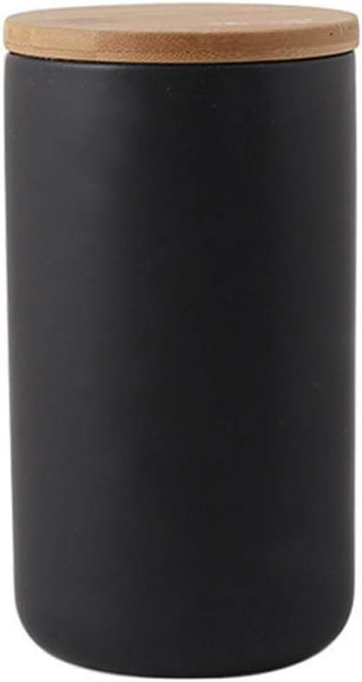 Ceramic Food Storage Jar Canister Modern Design Food Canisters with Airtight Seal Bamboo Lid, Loose