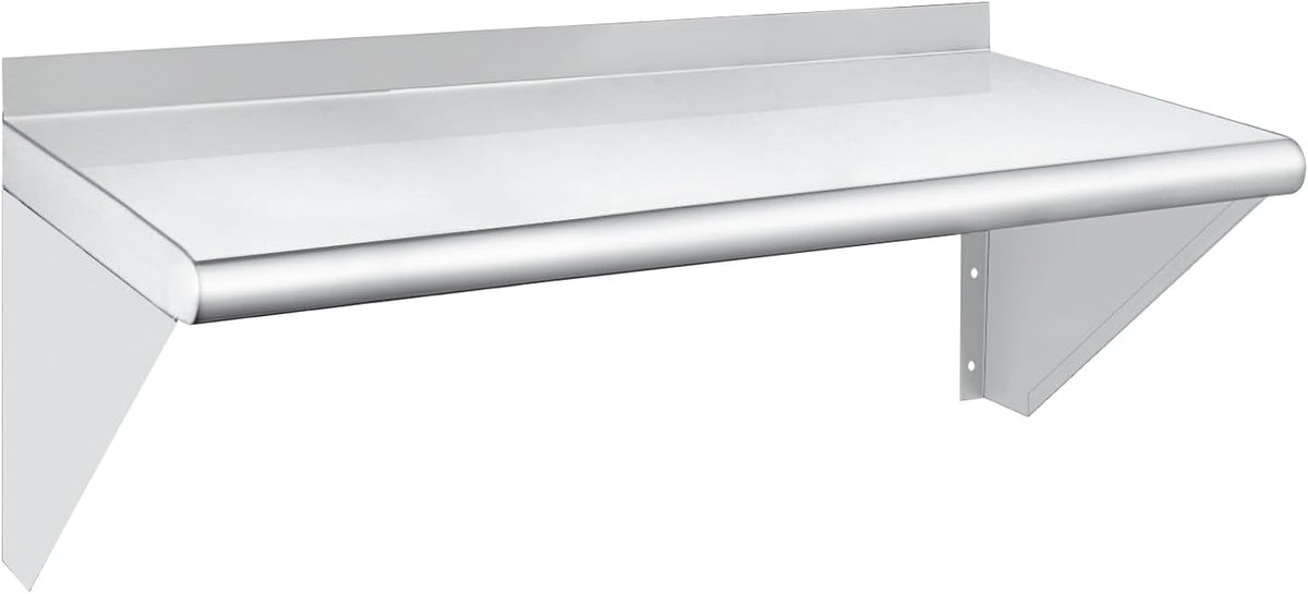 HARDURA Stainless Steel Shelf 12" x 24", 210lb Commercial Shelves Wall Mount Metal Shelving with