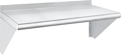 HARDURA Stainless Steel Shelf 12" x 24", 210lb Commercial Shelves Wall Mount Metal Shelving with