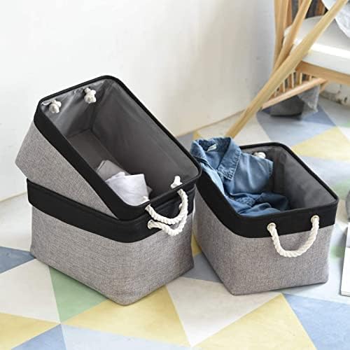 Organization and Storage Bins for Shelves - 16x12x8 inch Large 3 Pack Fabric Storage Cubes