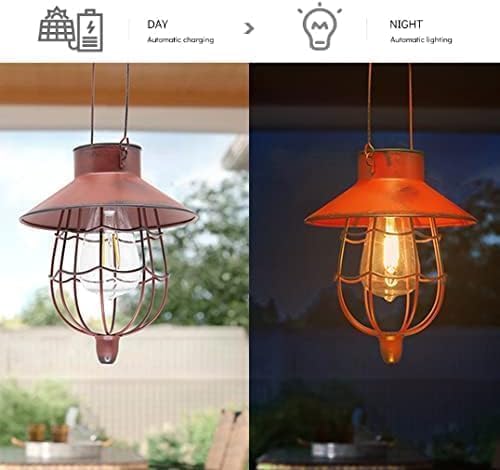 YAKii 6 Pack Solar Lantern Hanging Waterproof Outdoor Metal Solar Lamp with Warm White Light