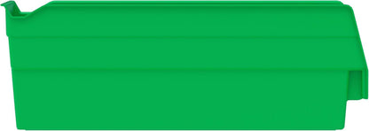 Akro-Mils 30110 Heavy Duty Plastic Shelf Bins, 12"x 3"x 4", Green, 24-Pack
