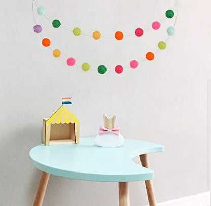 36PC 9.8 Feet Felt Wool Balls Garland 4/5 Inch Hanging String Kit for Christmas Tree Garland