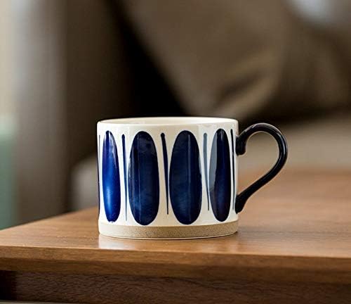 Koja 15 oz. Elegant Hand Painted Decorative Large Porcelain Ceramic Mug Set. 4 Decorative Mugs.