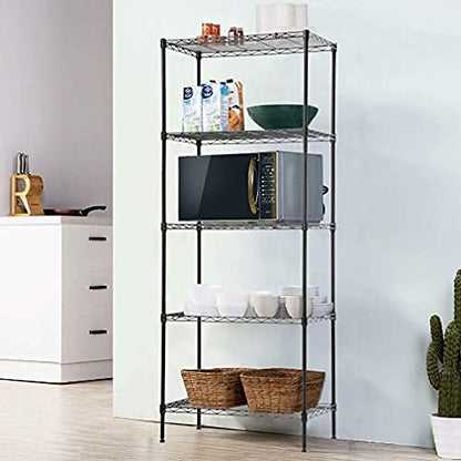 PayLessHere | 5-Tier Wire Shelf | 24"x14"x60" | Black