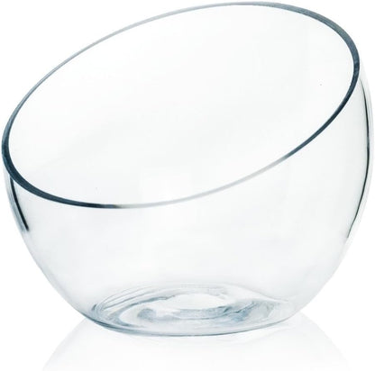 Craft And Party, Slantted Glass Cut Bubble Bowl, 8.5" Height x 10" Width Slantted Bubble vase for