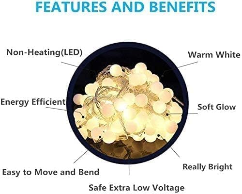 Globe String Lights Plug in 116 Ft. 200 LED 8 Modes with Remote,Waterproof Fairy String Lights for