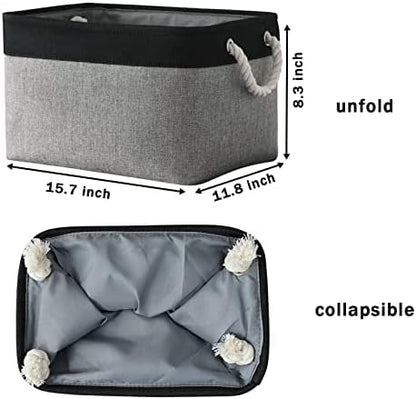 Organization and Storage Bins for Shelves - 16x12x8 inch Large 3 Pack Fabric Storage Cubes