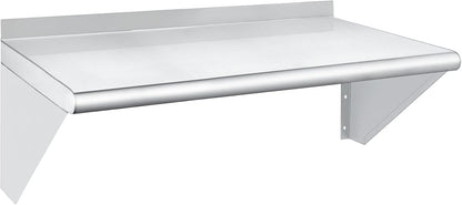 HARDURA Stainless Steel Shelf 14" x 24", 240lb Commercial Shelves Wall Mount Metal Shelving with
