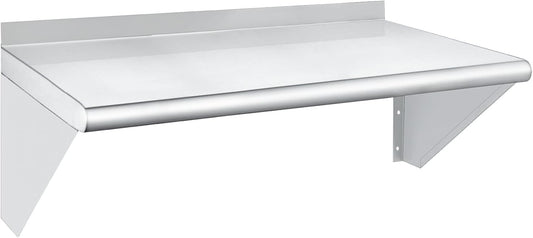 HARDURA Stainless Steel Shelf 14" x 24", 240lb Commercial Shelves Wall Mount Metal Shelving with