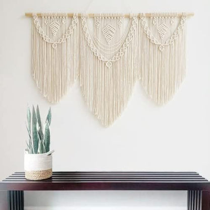 guzhiou large macrame wall hanging - Boho Tapestry Macrame Wall Decor Art- Chic Bohemian Handmade