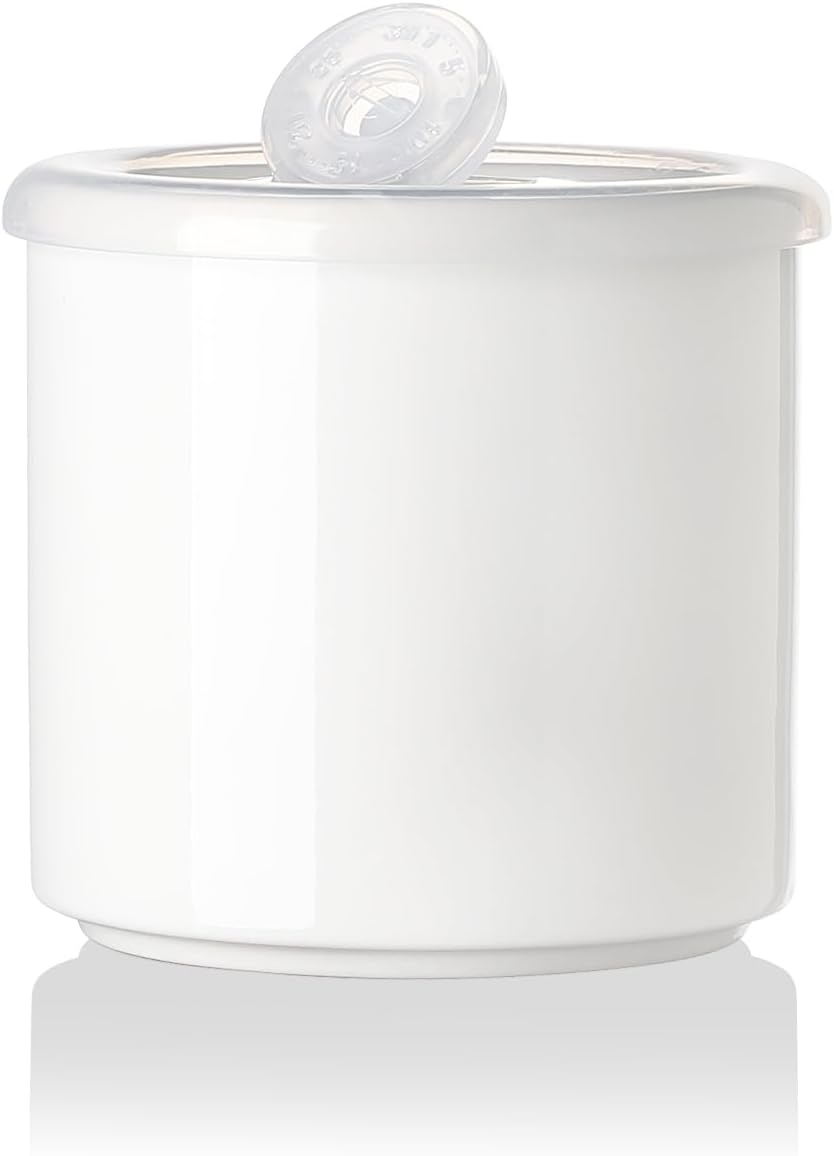 Sweejar Ceramic Food Storage Jar, Salt Container with Airtight Plastic Lid & Date Tracker, 16 Oz