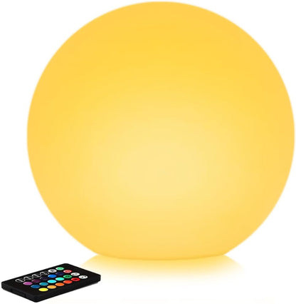 12 Inch Solar Glowing Ball Light Outdoor, Solar Garden Globe Light w/Remote, RGB Color Changing