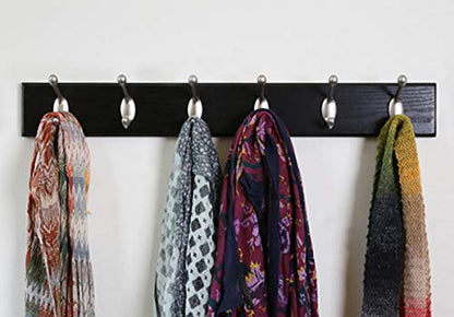 HIGH & MIGHTY 515757 Coat Rack 6 Hook Rail, Easy Tool-Free Dry Wall Installation, Holds up to
