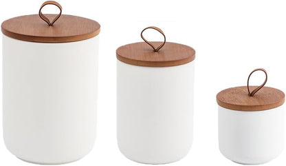 YYW Kitchen Canister Set for Countertop Set of 3, 9/28/45 oz Ceramic Food Storage Containers with