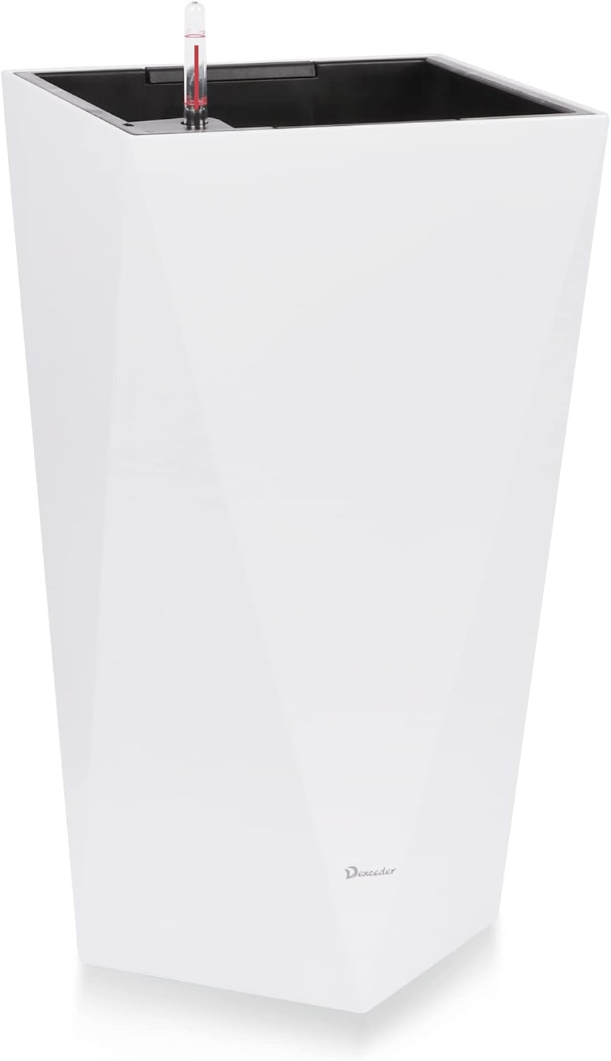 Dexceder 20 Inches Tall Self Watering Planter Diamond High Gloss Indoor Outdoor, Thickened Rhombus