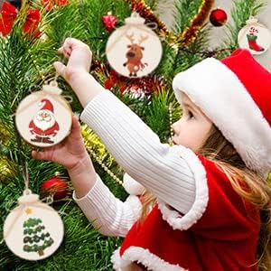 OurWarm 50pcs DIY Wooden Christmas Ornaments for Crafts, 4" Blank Wood Ornaments to Paint, Natural